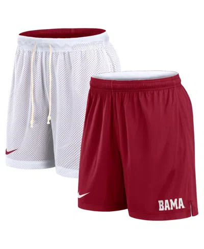 Nike Men's White/crimson Alabama Crimson Tide Primetime Reversible Performance Shorts In White,crimson