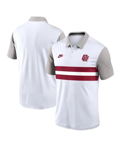 Nike Men's White/gray Oklahoma Sooners Athletic Prep Legacy Logo Vapor Performance Polo Shirt In Multi