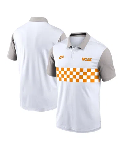 Nike Men's White/gray Tennessee Volunteers Athletic Prep Legacy Logo Vapor Performance Polo Shirt