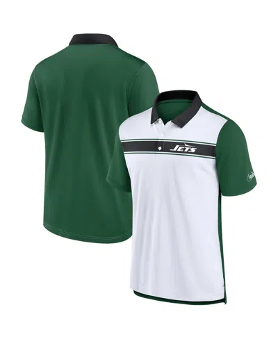 Nike Men's White/green New York Jets Rewind Pique Polo Shirt