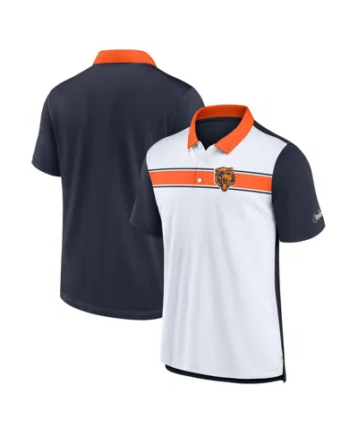 Nike Men's White/navy Chicago Bears Rewind Pique Polo Shirt In Metallic