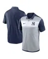 Nike Men's White/navy New York Yankees Vapor Striped Performance Polo Shirt In Blue