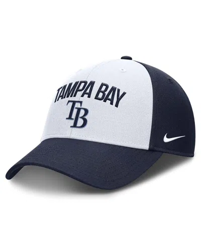 NIKE MEN'S WHITE/NAVY TAMPA BAY RAYS CLUB PERFORMANCE ADJUSTABLE HAT