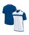 Nike Men's White/royal Indianapolis Colts Rewind Pique Polo Shirt In Blue
