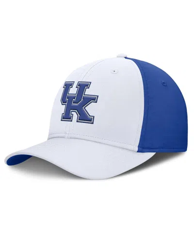 Nike Men's White/royal Kentucky Wildcats 2025 Sideline Rise Local Performance Flex Hat In Multi
