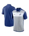 Nike Men's White/royal Los Angeles Dodgers Vapor Striped Performance Polo Shirt In White,royal
