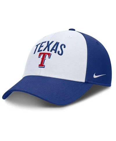 Nike Men's White/royal Texas Rangers Club Performance Adjustable Hat