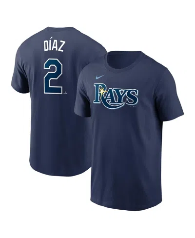 Nike Men's Yandy Diaz Navy Tampa Bay Rays Fuse Name Number T-shirt