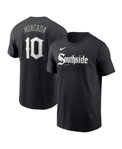 Nike Men's Yoan Moncadaâ Black Chicago White Sox City Connect Fuse Name Number T-shirt