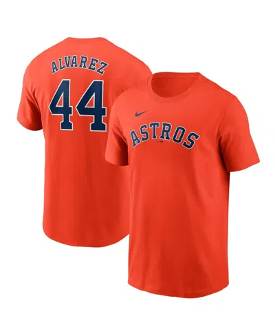 Nike Men's Yordan Alvarez Orange Houston Astros Fuse Name Number T-shirt