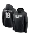 Nike Men's Yoshinobu Yamamoto Black Los Angeles Dodgers Player Name Number Club Fleece Pullover Hoodie In Black
