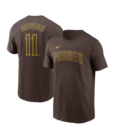 Nike Men's Yu Darvish Brown San Diego Padres Fuse Name Number T-shirt
