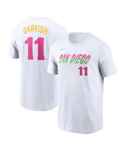 Nike Men's Yu Darvish White San Diego Padres Fuse City Connect Name Number T-shirt