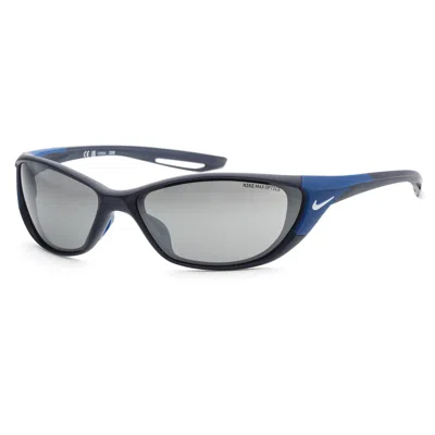 Nike Men's Zone 66mm Matte Midnight Navy Sunglasses Dz7356-410 In Blue