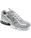 Nike Air Zoom Spiridon Cage 2 Rubber-trimmed Mesh And Leather Sneakers In Grey,silver