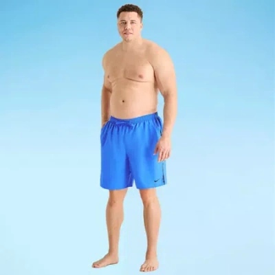 Nike Mens Big And Tall Drawstring Waist Swim Trunks In Blue