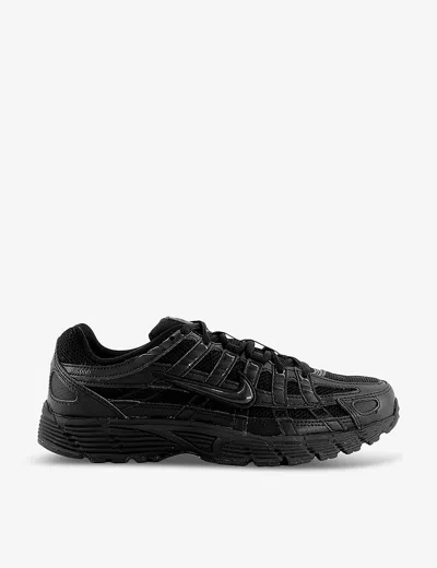 Nike Mens Black P-6000 Chunky-sole Leather And Mesh Low-top Trainers
