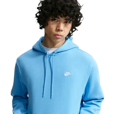 Nike Mens Club Pullover Hoodie In Blue