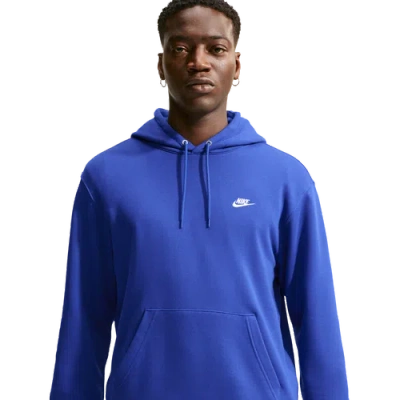 Nike Mens Club Pullover Hoodie In Blue