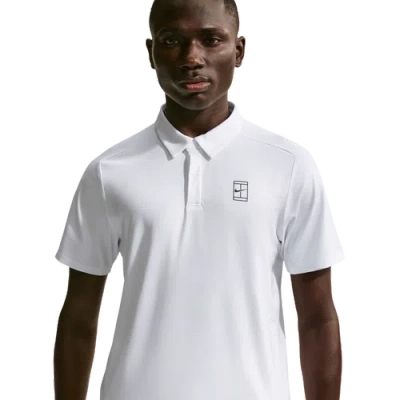 Nike Mens Court Df Advantage Polo In White