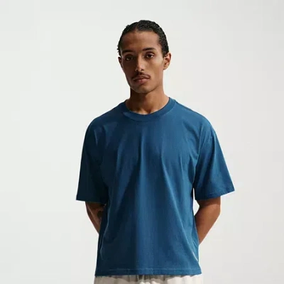 Nike Mens Crew Neck Short Sleeve T-shirt In Blue
