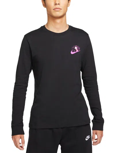 Nike Mens Crewneck Logo Graphic T-shirt In Black