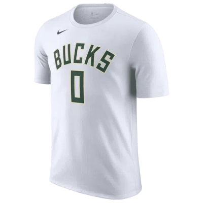 Nike Mens Damian Lillard  Bucks Name & Number T-shirt In White