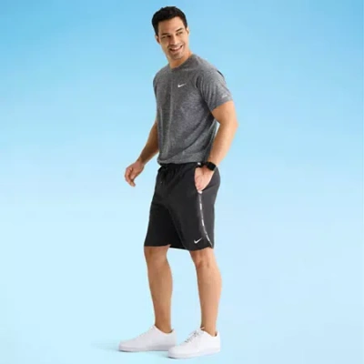 Nike Mens Drawstring Waist Swim Trunks In Black