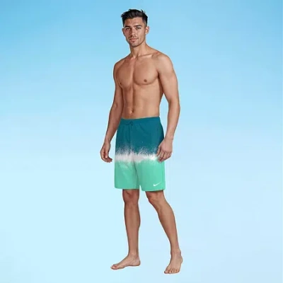 Nike Mens Drawstring Waist Swim Trunks In Green