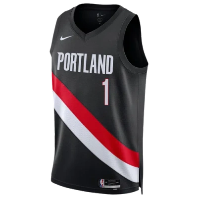 Nike Mens Ja Morant Trail Blazers Swingman Icon Jersey In Black