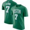 Nike Men's  Jaylen Brown Kelly Green Boston Celtics Icon 2022/23 Name And Number Performance T-shirt In White/kelly Green