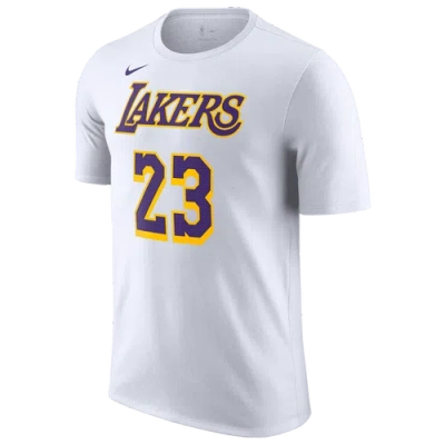 Nike Mens Lebron James  Lakers Name And Number T-shirt In White