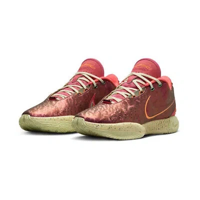 Pre-owned Nike Mens Lebron Xxi Queen Conch_ember Glow/elemental Gold Fn0708-800-size 10.5 In Red