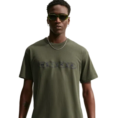 Nike Mens Loose Fit Premium Essential Embroidered T-shirt In Green