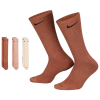 Nike Mens  3 Pack Dri-fit Plus Crew Socks In Beige/beige
