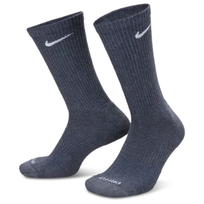 Nike Mens  3 Pack Dri-fit Plus Crew Socks In Blue Grey Heather/oatmeal Heather