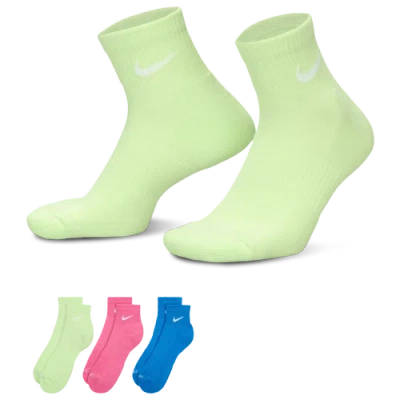 Nike Mens  3 Pack Dri-fit Plus Quarter Socks In Multi