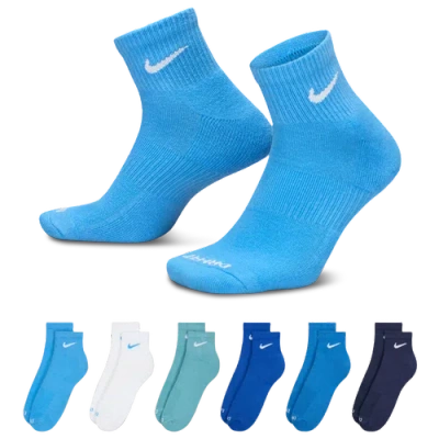 NIKE MENS NIKE 6 PACK DRI-FIT PLUS QUARTER SOCKS