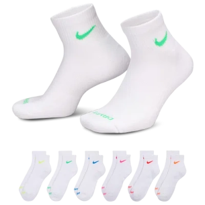 Nike Mens  6 Pack Dri-fit Plus Quarter Socks In Multi