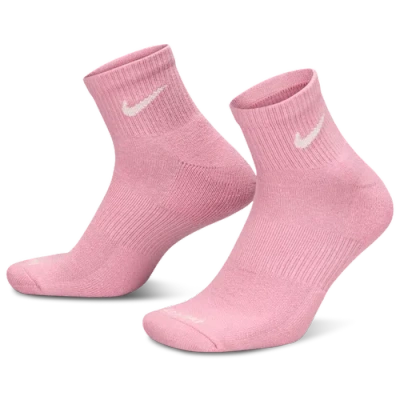 Nike Mens  6 Pack Dri-fit Plus Quarter Socks In Elemental Pink/sail