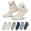 Nike Men's Everyday Plus Cushioned Training Ankle Socks (6 Pairs) In Oatmeal Heather/birch Heather