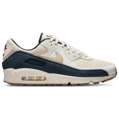 Nike Mens  Air Max 90 Premium In Ivory/light Khaki/thunder Blue
