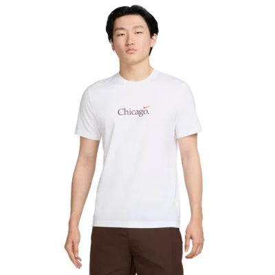 Nike Mens  Chi Short Sleeve Crew T-shirt In White/cosmic Clay