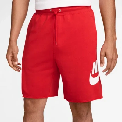 Nike Mens  Club Alumni Ft Shorts In White/university Red