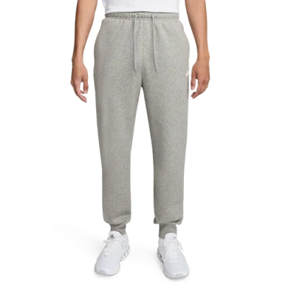 Nike Mens  Club Joggers In Dark Grey Heather/white/light Smoke Grey