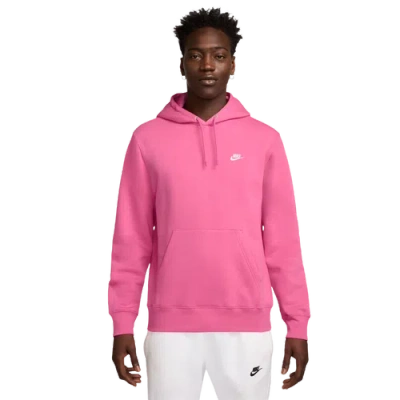 Nike Club Fleece Pullover Hoodie In Pink