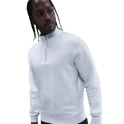 Nike Club Basket Ball Half-zip Top In White