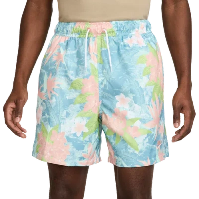 Nike Mens  Club Flow Shorts In Mint Foam/denim Turquoise/pink