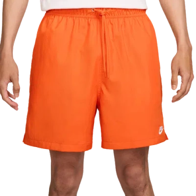 Nike Mens  Club Flow Shorts In Safety Orange/white