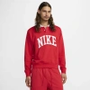 Nike Men's Club Fleece Long-sleeve Fleece Polo In University Red/white